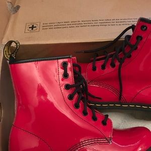 New red and black Patent Dr Martens